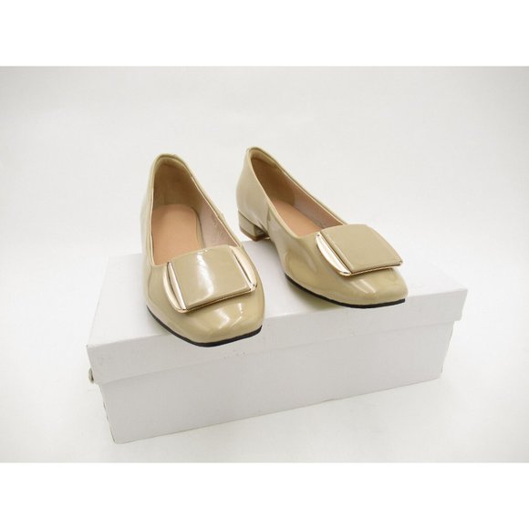 Women's Genuine Patent Leather Flats Low Block Heel Slip On Size 6.5 - Picture 7 of 13